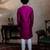 Purple embroidered silk kurta with dupatta