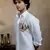 White embroidered british shirt