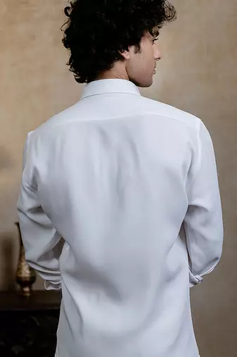 White embroidered british shirt