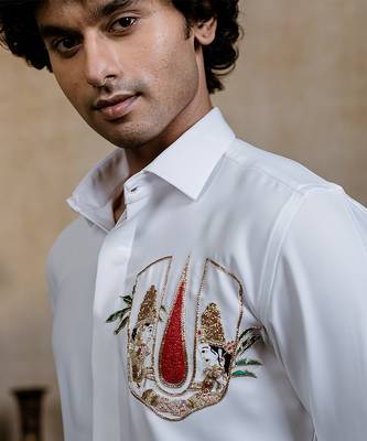 White embroidered british shirt 3