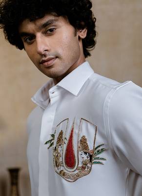 White embroidered british shirt 4