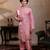 Pink embroidered silk kurta set
