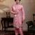 Pink embroidered silk kurta set