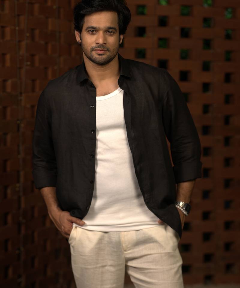 Black plain linen shirt