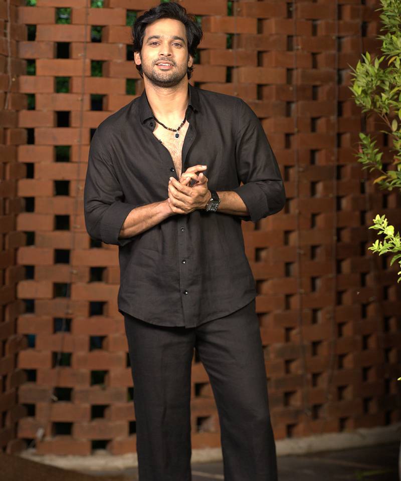 Black plain linen shirt