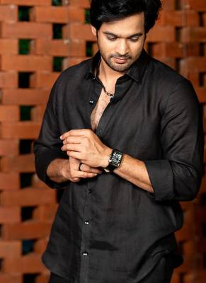 Black plain linen shirt 3