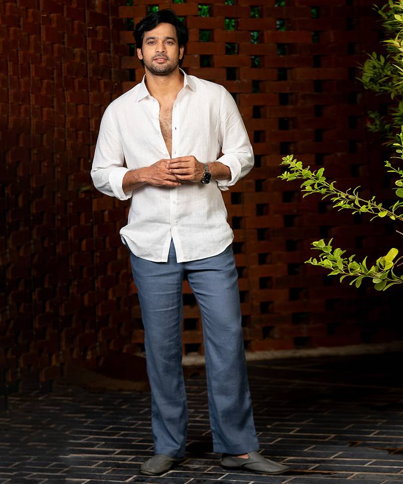 White plain linen shirt