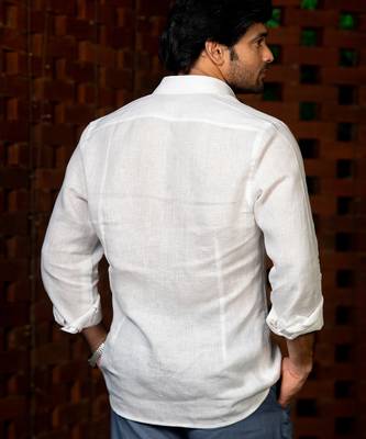 White plain linen shirt 4