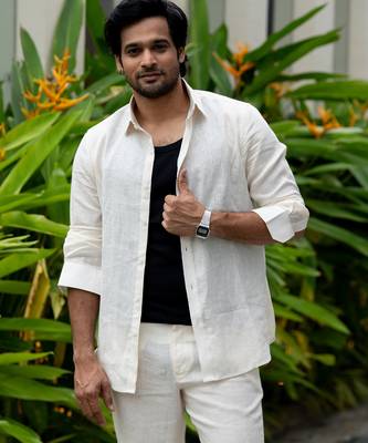 Ivory plain linen shirt 2