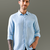 Sky blue striped pure linen shirt
