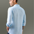 Sky blue striped pure linen shirt