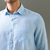 Sky blue striped pure linen shirt