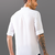 White solid wooden-button pure linen kurta shirt