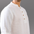 White solid wooden-button pure linen kurta shirt