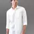 White solid pure linen shirt