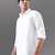 White solid pure linen shirt