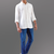 White solid pure linen shirt