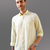 Yellow solid pure linen shirt
