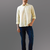 Yellow solid pure linen shirt