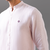 Pastel pink mandarin collar pure linen shirt