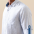 White micro-check pure linen shirt