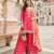 Pink silk sharara with zari, sequin embroidery & printed dupatta, free size stitching up to 42".