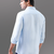 Classic blue solid pure linen shirt