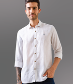 White stripe pure linen shirt
