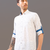 White printed pure linen shirt