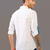 White printed pure linen shirt