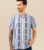 Blue solid handloom cotton shirt