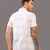 White printed half sleeve pure linen shirt