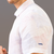 White printed half sleeve pure linen shirt