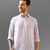 Lilac striped pure linen shirt