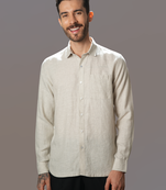 Beige pure linen shirt