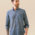 Blue-green check handloom cotton shirt
