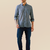 Blue-green check handloom cotton shirt