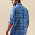 Marine blue check handloom cotton shirt
