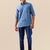Marine blue check handloom cotton shirt