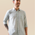 Green-blue striped handloom cotton shirt