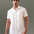 White self-textured half sleeve handloom cotton shirt