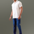 White self-textured half sleeve handloom cotton shirt