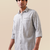 Ash grey striped handloom cotton shirt