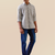 Ash grey striped handloom cotton shirt