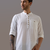 White striped handwoven kurta shirt