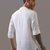 White striped handwoven kurta shirt