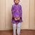 Purple embroidered crepe kurta set