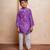 Purple embroidered crepe kurta set