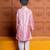 Pink embroidered brocade kurta set