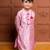 Pink embroidered brocade kurta set